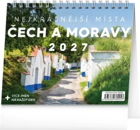 NOTIQUE Kalendár Najkrajšie miesta Čiech a Moravy 2027 / Stolný kalendár / 16,5 x 13 cm