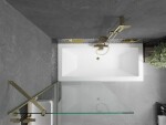 MEXEN/S - Cube obdĺžniková vaňa 170 x 80 cm s panelom + zástena 1- diel 90, transparent, zlatá 550517080X9509000050
