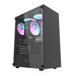 DarkFlash DK100 čierna / ATX / bez ventilátorov / 3x USB-A / priehľadná bočnica / bez zdroja (DK100 black)