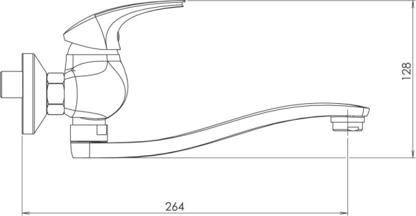 NOVASERVIS - Drezová batéria bez ramena 100 mm Metalia 57 chróm 57074/1,0