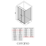 CERANO - Sprchovací kút Antelo L - Ľ/P - 6 mm - čierna matná, transparentné sklo - 80x100 - otočný CER-666457