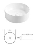 OLSEN SPA - Keramické umývadlo na dosku RIANO 41×14 cm OLKLT3205
