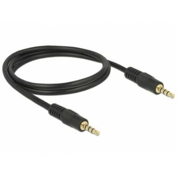 DeLock Kábel 3.5mm jack 4pin (M) - 3.5mm jack 4pin (M) 1m čierna (224725)