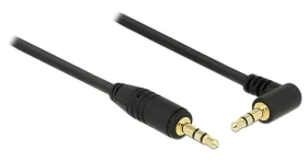 DeLock 83754 čierna / Audio kábel / Jack 3,5 mm 3pin / rovný uhlový / 1 m (83754)