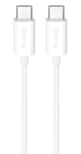 Puro TPE biela / Dátový kábel / USB-C - USB-C / 25 W / 3 m