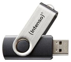 INTENSO Basic Line 16GB čierna/strieborná / Flash disk / USB 2.0 / čítanie 28 MB/s / zápis 6,5 MB/s (3503470)