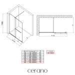 CERANO - Sprchová zástena Walk-in Medin L/P - 8 mm - chróm, transparentné sklo - 180x195 - dvojdielna posuvná CER-478006