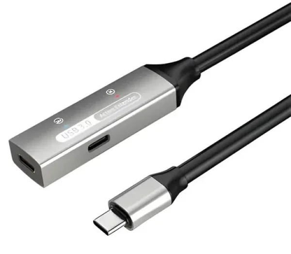 PremiumCord USB-C repeater 30m / Predlžovací kábel / Male-Female / 5Gbps / Aluminium (8592220027247)
