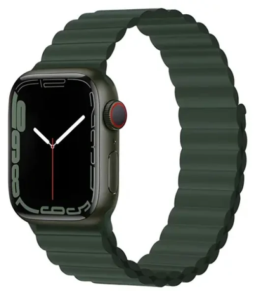 Devia Deluxe Sport 3 44/45/46mm Sequoia / Remienok pre Apple Watch / Silikónový / Magnetické uchytenie (6938595364860)