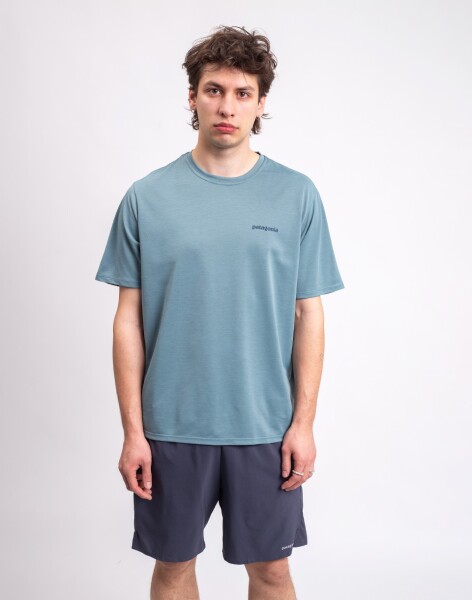Patagonia M's Capilene® Cool Daily Shirt - Boardshort Logo Blue Sage - Light Blue Sage X-Dye L