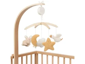 Little Dutch Hudobný kolotoč drevený Newborn Naturals