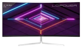 34" LC-Power LC-M34-UWQHD-100-C-V3 biela / Monitor / VA / 1500R / 3440x1440 / 21:9 / 100Hz / DP+HDMI (LC-M34-UWQHD-100-C-V3)
