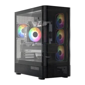 Modecom Volcano AQ300 ARGB čierna / Skriňa / ATX / tvrdené sklo / ARGB podsvietenie / 1x USB-C 3.2 / 2x USB 3.0 (MC-A-AQ300-4FA-B)