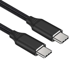 PremiumCord Kábel USB-C M/M / 240W 480Mbps čierny bavlnený oplet 1m (ku31cv1)