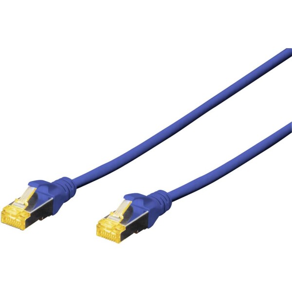 Digitus DK-1644-A-050/B RJ45 sieťové káble, prepojovacie káble CAT 6A S/FTP 5.00 m modrá bez halogénov, krútené páry, s ochranou, samozhášavý 1 ks; DK-1644-A-050/B
