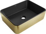 MEXEN - Catia umývadlo na dosku 48 x 37, čierna mat/zlatá vzor 21314877