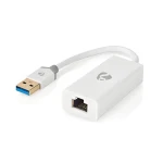 Nedis adaptér USB-A - RJ45 biely / Adaptér / USB 3.2 Gen 1 / 1 Gbps / 0,20 m (CCBW61950WT02)