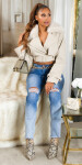 Sexy Highwaist Mom Jeans with color gradient denimblue