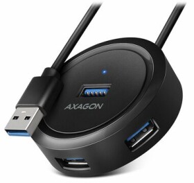 Axagon HUE-P1AL, 4X USB 3.2 Gen 1 ROUND húb, micro USB napájací konektor, kábel USB-A 1.2m (HUE-P1AL)