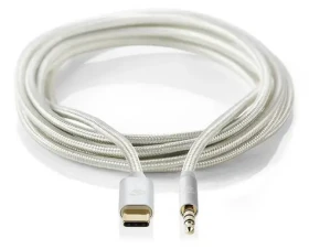 Nedis Profigold USB-C - 3,5mm jack strieborná / Redukcia / nylonový opletenec / 1 m (CCTB65940AL10)