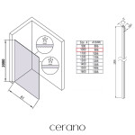 CERANO - Sprchová zástena Walk-in Crystal Ľ/P - 10 mm - bezvzperový systém - čierna matná, transparentné sklo - 100x200 CER-8050BD82669