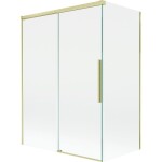 MEXEN/S - Rox vaňová zástena 2-krídlová posuvná 120 + 70 x 150, transparent, zlatá kartáčovaná 8C9-120-070-55-00