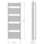 AQUALINE - TONDI-E elektrické vykurovacie teleso, rovné, 600x1690 800 W, biela DE490T