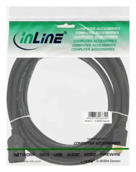 InLine HDMI predlžovací kábel čierna / Predlžovací kábel / HDMI (M) - HDMI (F) / 1 m / 60 Hz (17631G)
