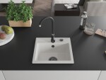 MEXEN/S MEXEN/S - Milo granitový drez 1 435 x 410 mm, biela, + sifón grafit 6505441000-20-B