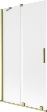 MEXEN/S - Velar dvojkrídlová posuvná vaňová zástena 100 x 150, dekor, zlatá kartáčovaná 896-100-000-31-55