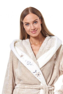 Dámsky župan 9145 angora - L&L Béžová M