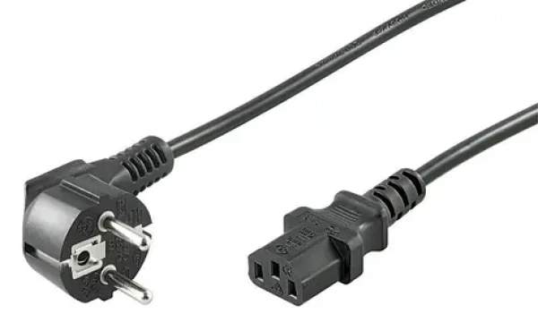 MicroConnect Sieťový napájací kábel Schuko 90° uhol - C13 5m čierna (PE010450)