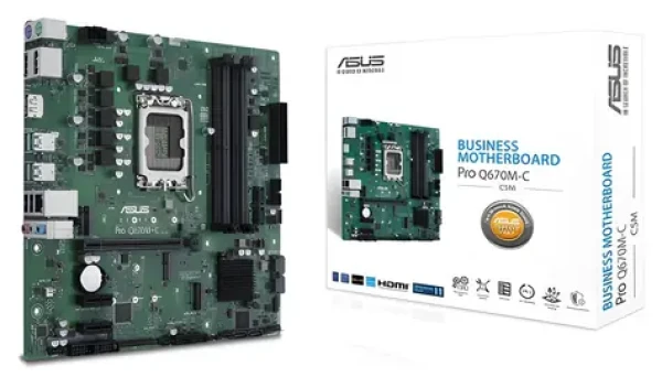 Asus PRE Q670M-C-CSM / Základná doska / Intel Q670 / LGA 1700 / 4X DDR5 / PCIe x16 / LAN 1Gb / mATX (90MB19E0-M2EAYC)