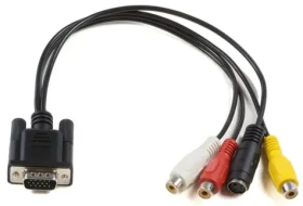 MicroConnect Kábel VGA (M) - RCA + S-Video (F) 0.3m čierna (MONGGSV)