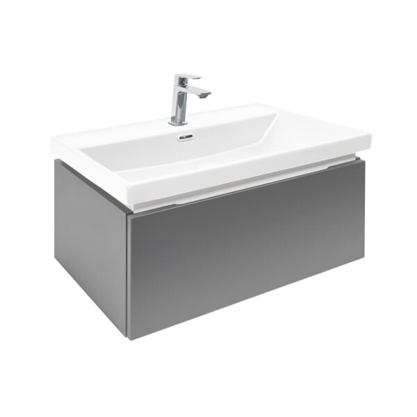 Kúpeľňová skrinka s umývadlom a batériou SAT Feel 60x30x44, 8 cm antracit mat SATFEEL60ANTU4BA SATFEEL60ANTU4BA