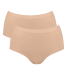 SLOGGI GO SENSE - Bezšvové nohavičky s vysokým pásom z mikromodalu (2 ks) Sloggi PEANUT BUTTER XL