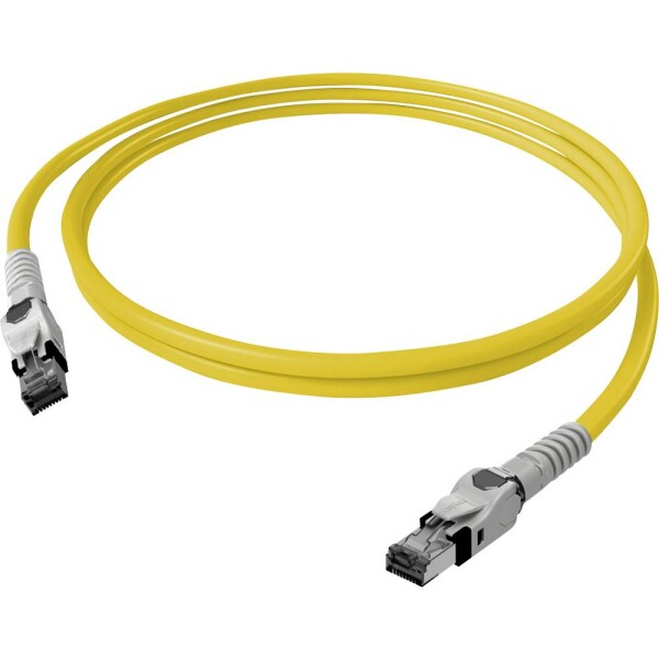 Easylan CP1OYMSMS0020 RJ45 sieťové káble, prepojovacie káble CAT 6A S/FTP 2.00 m žltá dvojžilový tienený, bez halogénov, samozhášavý 1 ks; CP1OYMSMS0020