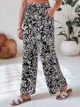 Dámske nohavice zo širokej tkaniny TROPICAL SUN black FashionStreet UY2634 XXL