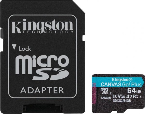 Kingston Canvas Go! Plus MicroSDXC Class 10 V30 (SDCG3/64GB)