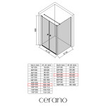 CERANO - Sprchovací kút Antelo L - Ľ/P - 6 mm - chróm, transparentné sklo - 104x60 - otočný CER-666613