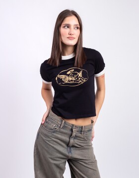 Carhartt WIP W' S/S Reminiscing Ringer T-Shirt Black heavy stone wash S