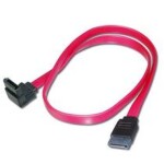 PremiumCord Kábel SATA 0,7m 1x90°+1xrovný konektor (8592220003586)