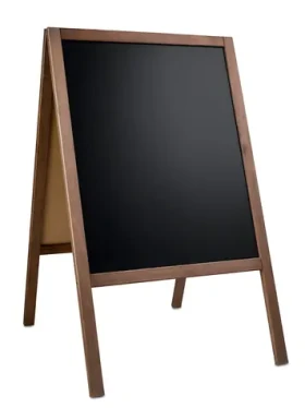 Drevený reklamný stojan Classic M / Reklamný stojan / 100 x 60 cm / Kriedová doska / Hnedá
