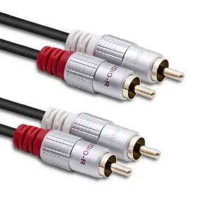 Qoltec 52337 Kábel 2xRCA (M) - 2xRCA (M) 2m čierna (52337)