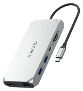 Orico USB-C Hub 12v1 / USB-C hub / PD 100W / USB-A 3.1 / 2x HDMI 4K60Hz / DP 4K60Hz / microSD/SD (ORICO-XCR-X33-SV-BP)