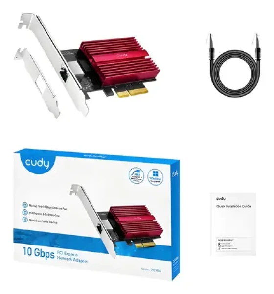 Cudy PE10G / Sieťová karta / PCI Express / 10 Gb Ethernet / RJ-45 / Low-profile bracket (PE10G)