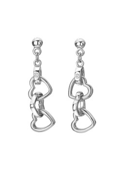 Hot Diamonds Pôvabné strieborné náušnice s diamantmi Trio DE702