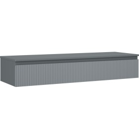 MEXEN/S - Rivel kúpeľňová skrinka pod umývadlo 140 cm s doskou, 1 šuplík, reliéf, grafit mat 91A20-14023-1-BFC66