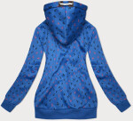 Svetlomodrá hrubšia mikina so šikmým zipsom a vzorom kotvy (2308) odstíny modré XXL (44)