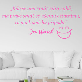 Veselá Stena Samolepka Slogan Jana Wericha Farba: růžová, Veľkosť: 80 x 34 cm